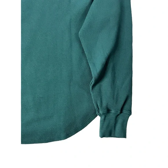 American Giant Thermal Crew Top Womens XS Waffle Knit Botanical Green Shirt USA - Picture 3 of 9